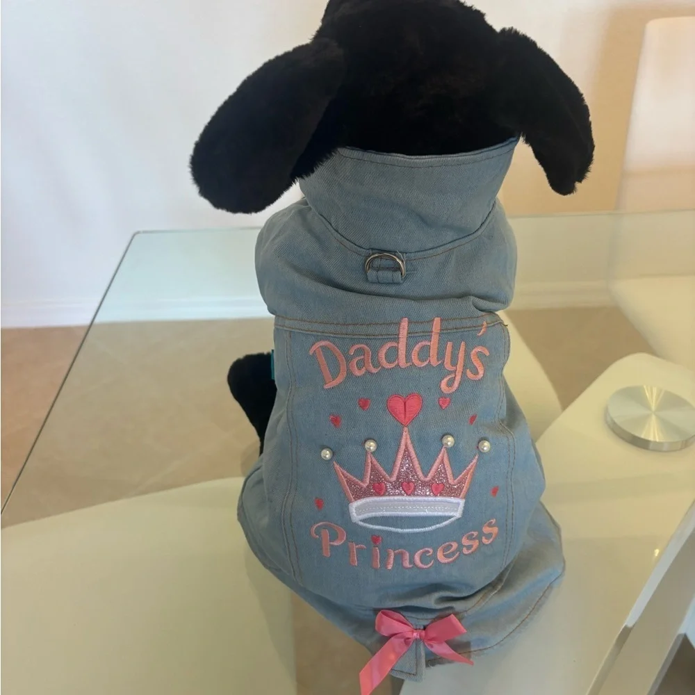 Denim Dog Jacket - Daddy's Princess 👑